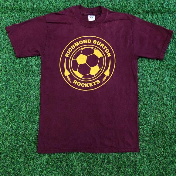 Men’s Maroon Richmond Burton Rockets Soccer Graphic Tee - Picture 1 of 4